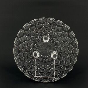 VTG American Clear Fostoria Depression Glass 12" Optic Round Footed Cake Plate